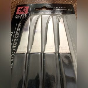 5/$15 Two Pair of Pairing Knives Black Plastic Handles Stainless Steel Blades